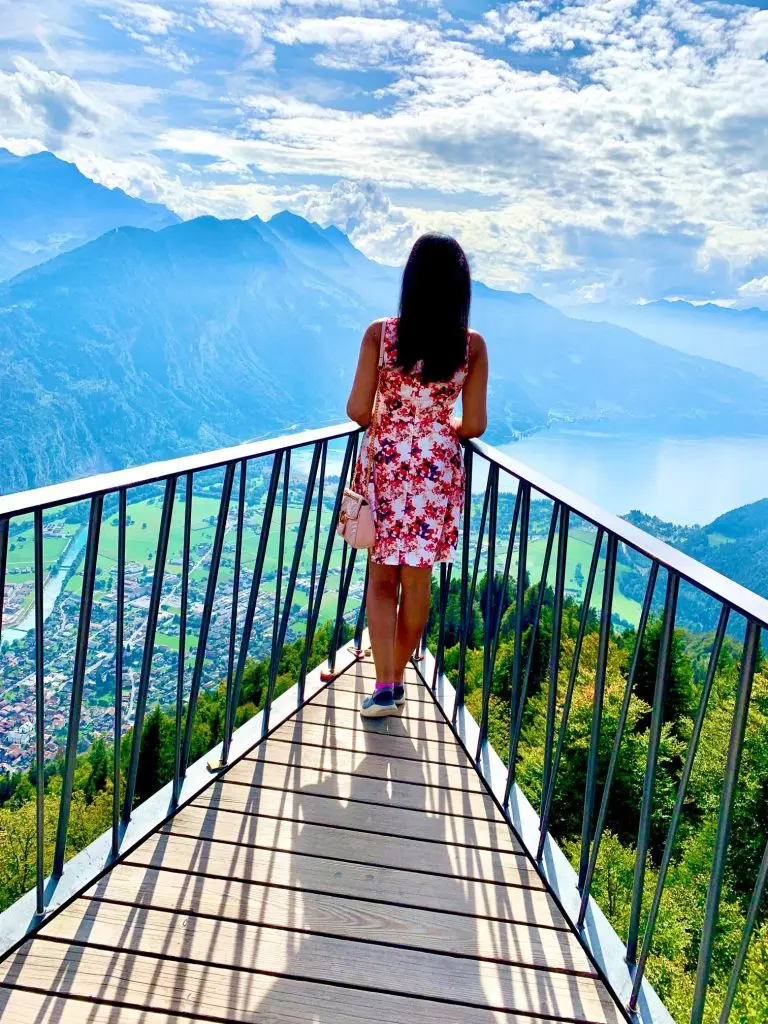 View of Lake Brienz from Harder Kulm Interlaken Switzerland