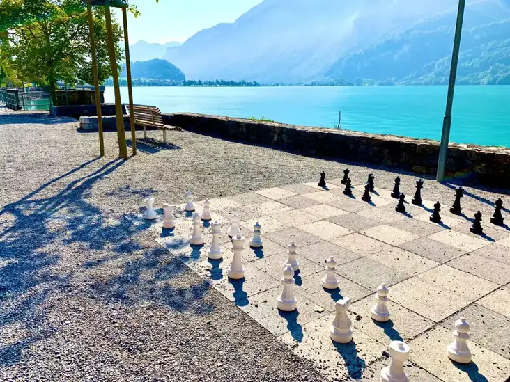 Lake Brienz promenade chess board