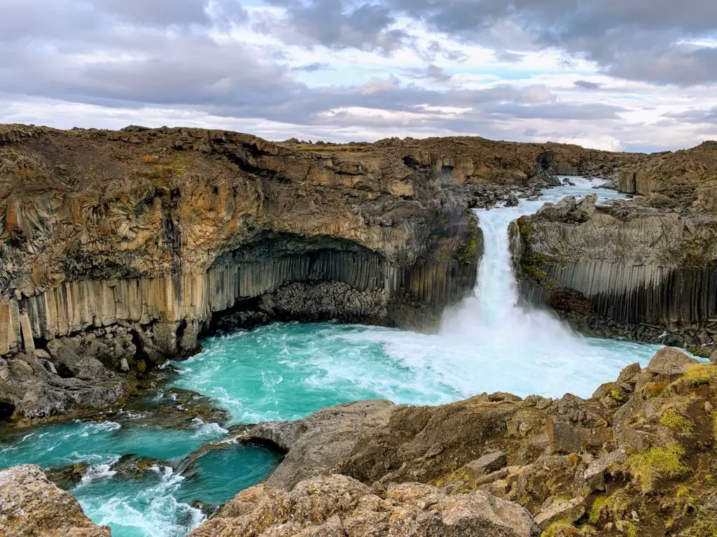 The beautiful Aldeyjarfoss waterfall in Iceland. One of the top 10 best Iceland waterfalls