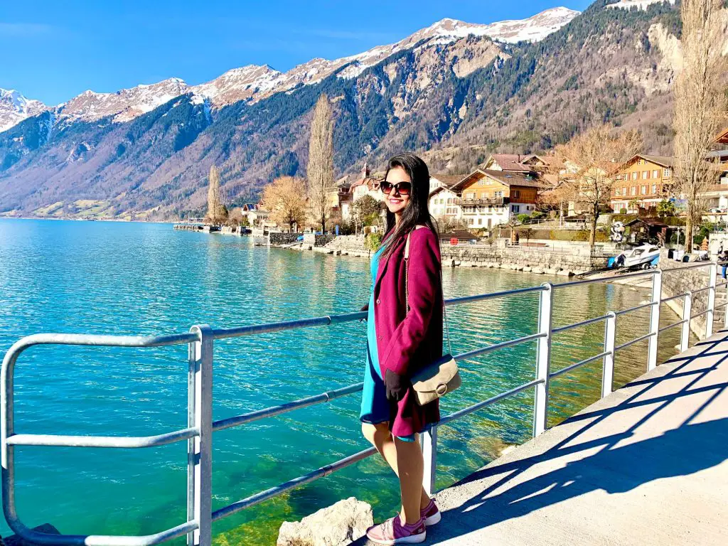 Lake Brienz promenade in Brienz Switzerland