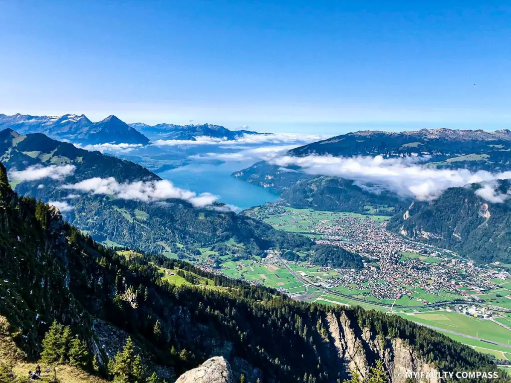 Lake Thun sparkling in the distance