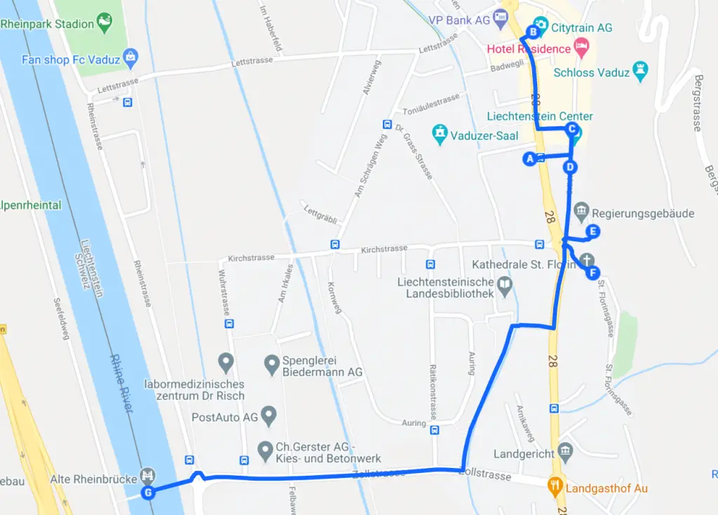Vaduz walking map
