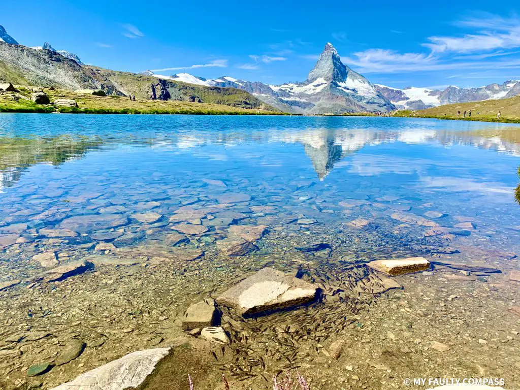 The Materhorn reflected in Stellisee - Zermatt 5 lakes hike